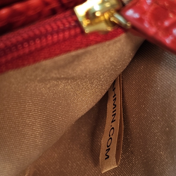 Brahmin Veronica Melbourne Crocodile Embossed  Red Carnation Clutch/Wallet